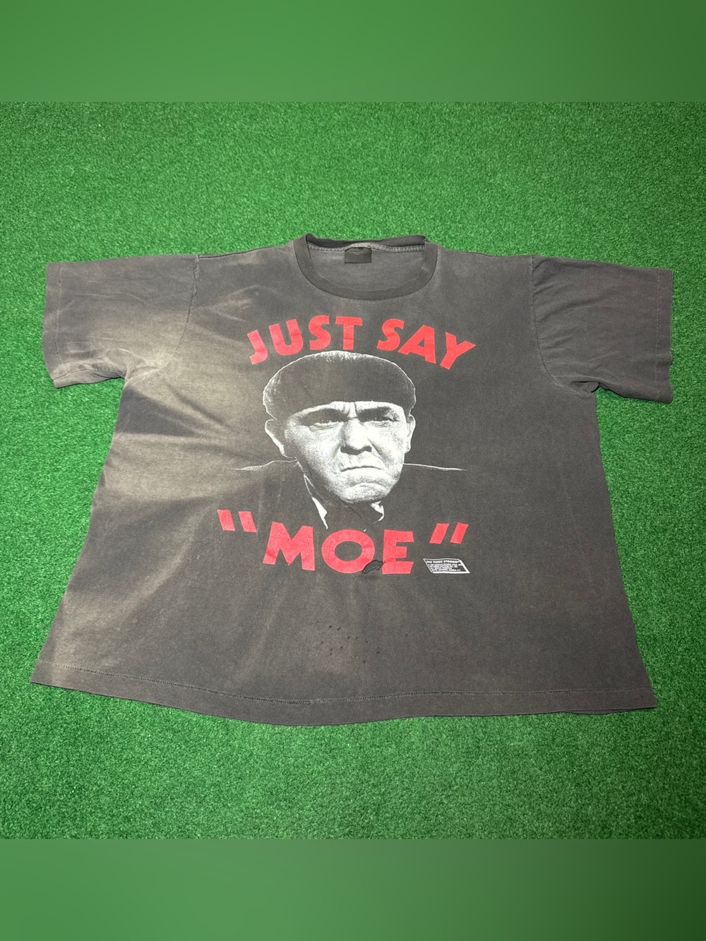 Just Say No 3 Stooges Straight Edge Grunge XXX Boxy XL Faded T Shirt Vintage 90s